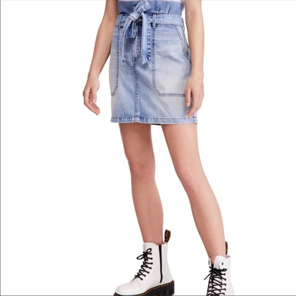 NWT Free People Paperbag waist Denim Skirt - Picture 7 of 8